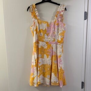 Floral Yellow and Pink Summer Dress